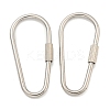 Non-Tarnish 304 Stainless Steel Screw Carabiner Lock Charms STAS-C092-09A-P-1