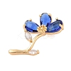 Brass Glass Pendants KK-B100-041G-07-2