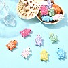 14Pcs 7 Colors Spray Painted Alloy Beads with Glitter Sheet FIND-CJ0003-39-5