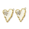 304 Stainless Steel with Crystal Rhinestone Enamel Pendants STAS-G362-03G-1