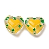 Glass Heart Beads GLAA-D005-01E-2