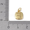 Rack Plating Brass Micro Pave CLear Cubic Zirconia Charms KK-E110-14G-F-3
