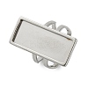 304 Stainless Steel Cuff Ring Components STAS-U059-02P-1