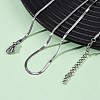 2MM 304 Stainless Steel Flat Snake Chain Necklaces NJEW-T016-20P-3