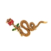 Snake with Rose Enamel Pins LS-PALLOY-D361-10G-1