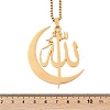 201 Stainless Steel Moon & Arabic Pendants Box Chain Necklaces for Women Men NJEW-R013-02G-5