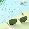 Natural & Synthetic Mixed Gemstone Disc Beaded Eyeglasses Chains AJEW-EH00392-2