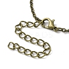 Retro Alloy Broken Half Skull Pendant Necklace for Men Women LS-NJEW-B085-04B-4