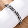 201 Stainless Steel Byzantine Chain Bracelets BJEW-B078-155P-4