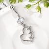 Alloy Crystal Rhinestone Dangle Curved Barbell Belly Rings AJEW-R007-04P-04-2