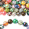 UV Plating Sport Theme Opaque Acrylic Beads OACR-CJC0019-005-1