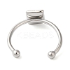 Non-Tarnish 304 Stainless Steel Open Cuff Ring Components STAS-I306-03P-3
