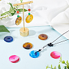 8Pcs 4 Colors Natural Chalcedony Pendants G-NB0003-93-6