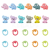 12Pcs Baking Paint Zinc Alloy Knitting Stitch Marker Rings DIY-DC0002-32-1