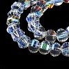 Transparent Electroplate Glass Beads Strands GLAA-Q099-C01-13-1-3