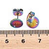 Ion Plating(IP) 304 Stainless Steel Stud Earring Findings STAS-P198-25-8mm-M-3
