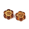 Baking Paint and Golden Metal Enlaced Glass Beads DGLA-T004-10M-3