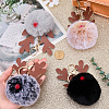 4Pcs 4 Colors Christmas Deer Antler Pom-Pom Keychains KEYC-CL0001-25-3