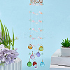 Flower Round Glass Beads Tassel Hanging Suncatchers for Window Garden Outdoor Decoration HJEW-WH20020-007C-7