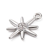 Brass Micro Pave Clear Cubic Zirconia Pendants KK-Z084-01P-2