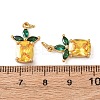 Brass Micro Pave Cubic Zirconia Pendants KK-C143-33B-G-3