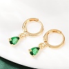Brass Micro Pave Cubic Zirconia Teardrop Hoop Earrings EJEW-K309-18G-02-2