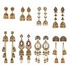 8 Pairs 8 Style Zinc Alloy Dangle Stud Earrings for Women EJEW-AN0003-16-1