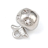 Brass Micro Pave Clear Cubic Zirconia Charms KK-G545-18P-2