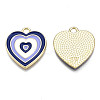 Rack Plating Light Gold Alloy Enamel Pendants ENAM-Q444-014G-RS-2