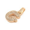 Brass Micro Pave Clear Cubic Zirconia Pendants KK-B099-01G-G-2