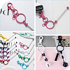 12Pcs 12 Colors Alloy Beadable Keychain Bar KEYC-SC0001-45-6