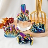 Electroplated Natural Druzy Quartz Crystal Cluster Ornaments PW-WG24416-01-3