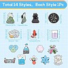 14Pcs 14 Styles Black Alloy Chemistry Theme Brooches JEWB-SC0001-48-2