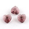 Faceted Heart Transparent Glass Charm Pendants GLAA-S054-09-1