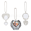 3 Style Alloy Heat Transfer Sublimation Hanging Blank Pendant Decorations HJEW-FH0001-56-1