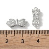 Brass Micro Pave Clear Cubic Zirconia Connector Charms KK-S367-21B-3