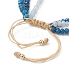 Adjustable Dyed Natural Malaysia Jade Beaded Multi-strand Bracelets for Women Men BJEW-JB13577-03-4