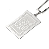 201 Stainless Steel Box Chain Rectangle with Muslim Islam Allah Pendant Necklaces LS-NJEW-M008-04P-1