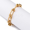 304 Stainless Steel Paperclip Chain Bracelets for Women LS-BJEW-P347-03G-1