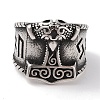 Viking 304 Stainless Steel Thors Hammer Rune Mjolnir Wide Finger Rings for Men RJEW-U005-10AS-2