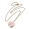 Summer Beach 304 Stainless Steel Lavender Enamel Pendant Necklaces for Women NJEW-U043-01A-G-4