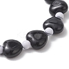 2Pcs Natural Howlite & Black Onyx Beaded Stretch Bracelets for Couple BJEW-JB13371-5