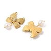 304 Stainless Steel Rhinestone Pendants STAS-L280-17G-2