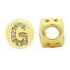 Brass Micro Pave Clear Cubic Zirconia Beads KK-T030-LA843-GX3-2