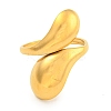 Ion Plating(IP) Teardrop 304 Stainless Steel Open Cuff Finger Rings for Women RJEW-P114-03G-2