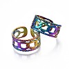 304 Stainless Steel Curb Chain Shape Cuff Ring RJEW-N038-084-1