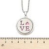 316 Surgical Stainless Steel Aromatherapy Diffuser Perfume Hollow Flat Round Pendant Box Chain Necklaces NJEW-R016-01P-03-5