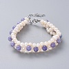 Natural Quartz(Dyed) Beads Bracelets BJEW-JB04604-05-1