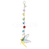 Brass & Transparent Epoxy Resin Fairy Pendant Decoration HJEW-JM02635-03-1