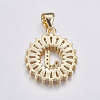 Long-Lasting Plated & Rack Plating Brass Micro Pave Cubic Zirconia Letter Pendants ZIRC-A007-03J-G-2